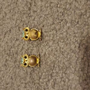 Gold owl earrings